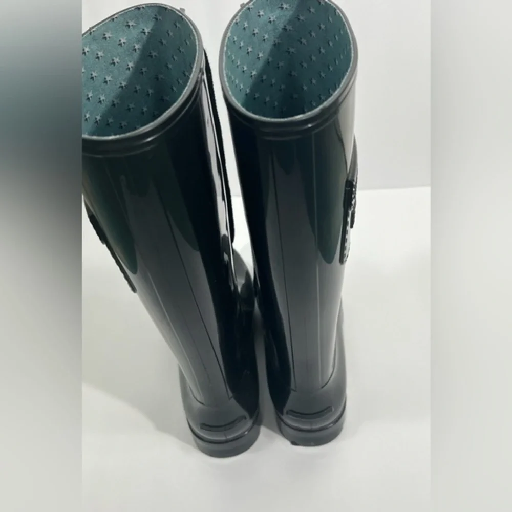 See by Chloe Lace Wellington Black Rain Boots Sz 5